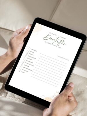 Checking off Home Declutter Checklist