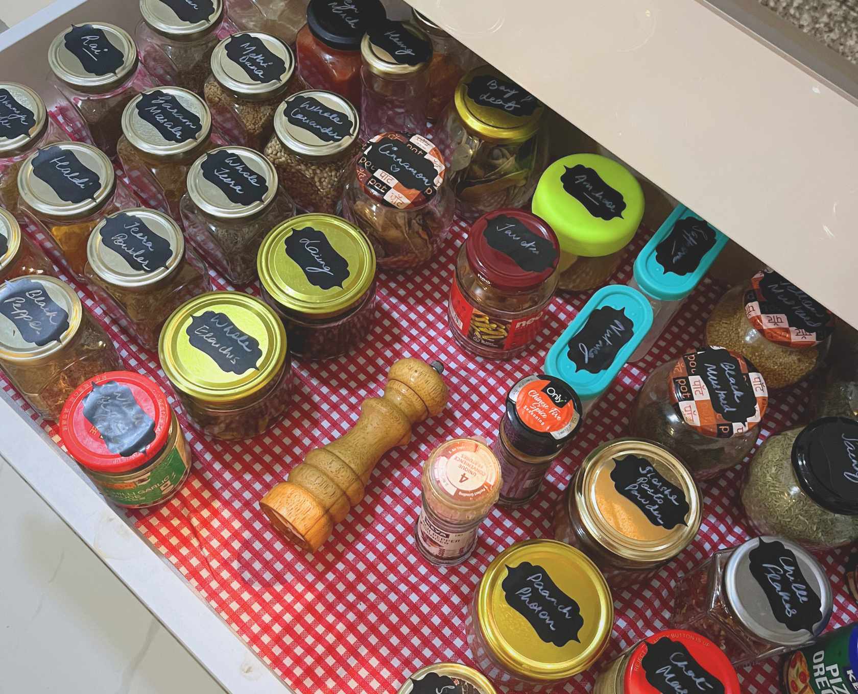 How to Organize Spices In A Deep Drawer: My Indian Spice Drawer