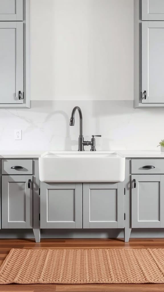 Stylish utility sink in a modern laundry room